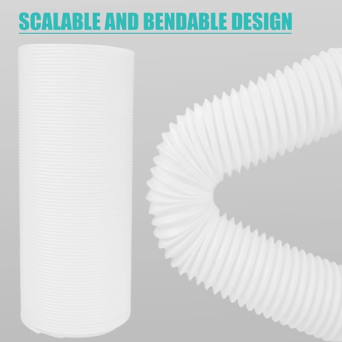 2 Pack Rain Gutter Downspout Extensions Flexible,Downspout Extender Diverter Extendable from 21" to 58". Drain Pipe Connector Extendable for Most Residential Downspouts (White)