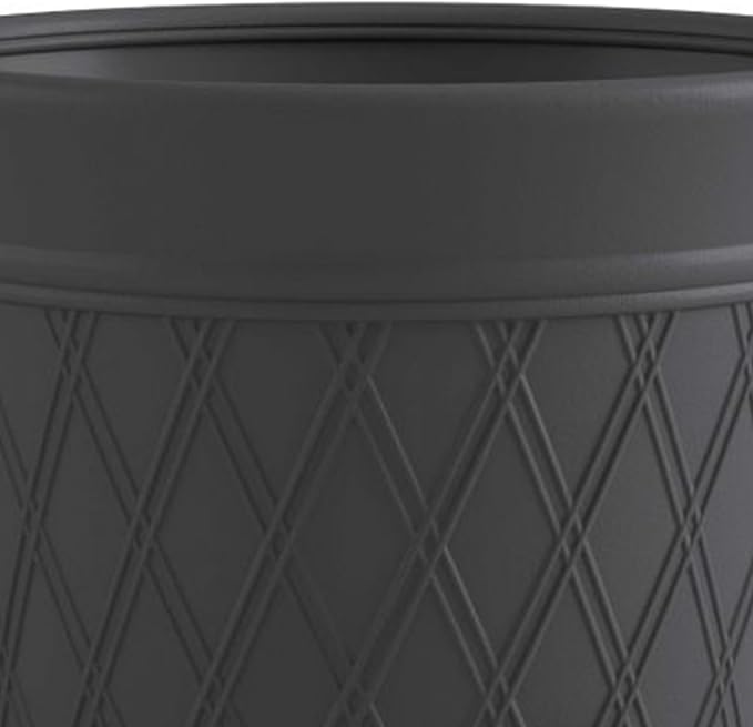 Suncast 8 Pack 14" x 12" Round Resin Decorative Weatherproof Outdoor Hideaway Standard Garden Hose Storage Pot with Drainage Holes, Gray