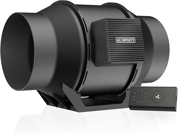 AC Infinity CLOUDLINE A6, Quiet 6” Inline Duct Fan with Speed Controller | EC Motor - Ventilation Exhaust Fan for Heating Cooling Booster, Grow Tents, Hydroponics