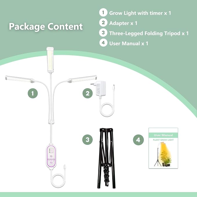 LED Grow Lights for Indoor Plants Full Spectrum, LED Plant Light with Stand (270 LEDs Stand)