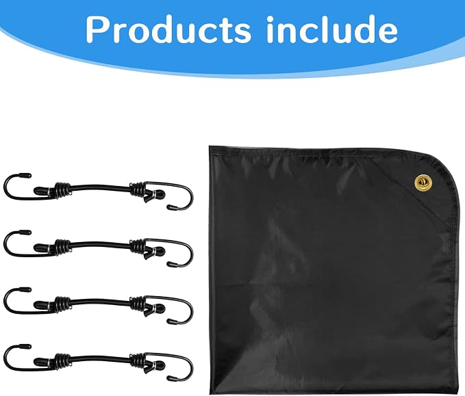 Air Conditioner Covers for Outside Units, Central AC Cover for Outdoor Unit Heavy Duty Water-Resistant Top Cover 28 x 28 Inch, Black