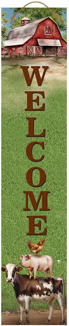 Briarwood Lane Summer Double Sided Reversible Pine Porch Leaner 47x9.5 Farm Welcome For Summer Porch Leaner