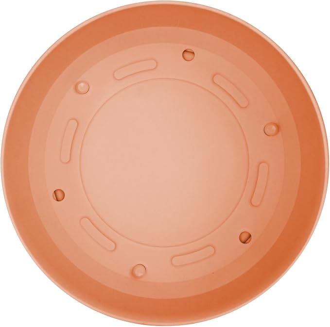 Bloem Mathers Round Planter with Saucer Tray: 12" - Terra Cotta - Modern Design, Durable Plastic Pot, Removable Saucer, for Indoor & Outdoor Use, Gardening, 5.8 Gallon Capacity