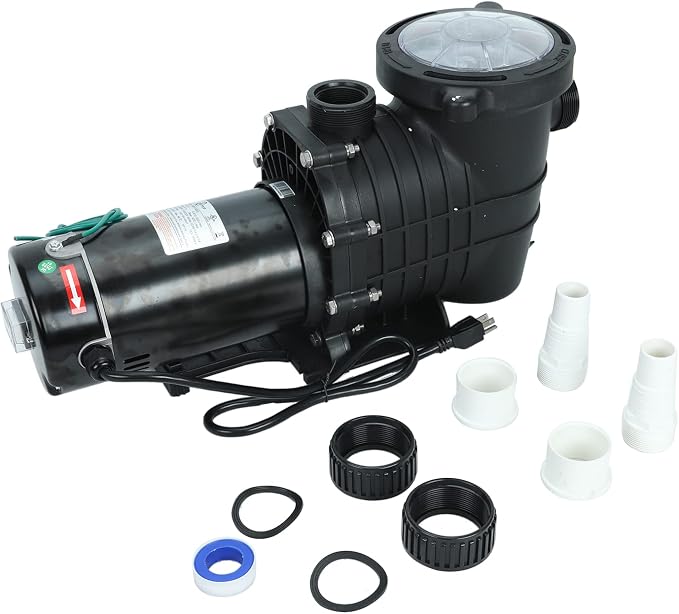 2.0 HP In/Above Ground Swimming Pool Pump, 110V/220V Dual Voltage 6840GPH Single Speed Pool Water Pumps lnground Above Ground with Filter Basket