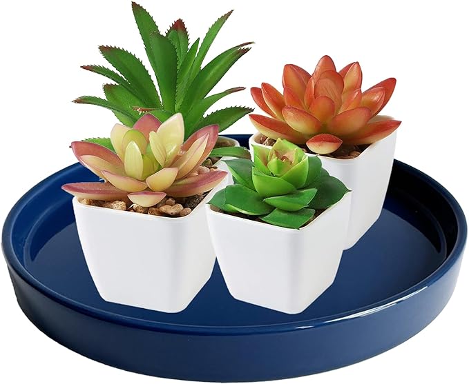 Yukfona Ceramic Plant Saucer Tray 1 Pcs 14 15 Inch White, 14.3" OD x13.5 ID x2 Deep| Fits flower pots Bottom≤ 13.5", Heavy Duty Glazed Round Planter Drip with Catch Basin for Indoor Outdoor Plants