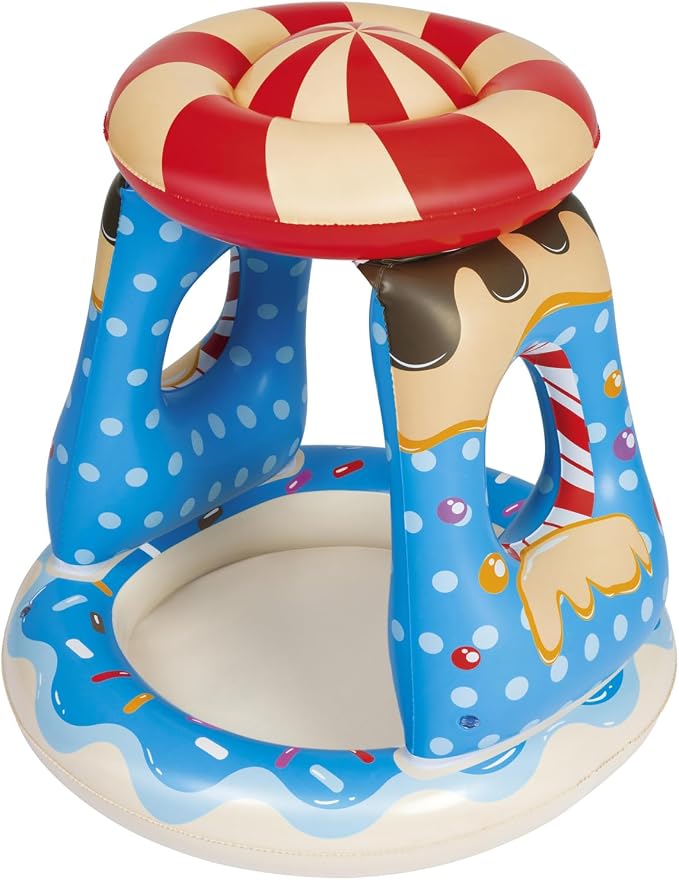 Bestway: H2OGO! Candyville Playtime Pool - 36 x 36 Inflatable Baby Mini Splash Pool, UV Protection Sunshade, Candy Inspired Design, Toddler & Kids 2+