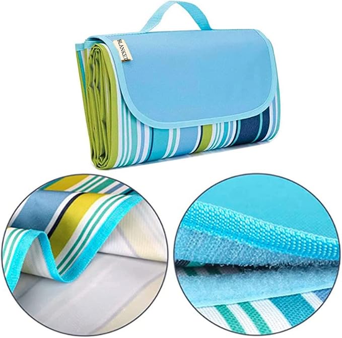 PUPOPIK Picnic Beach Blanket, Picnic Mat 80x60in Waterproof Foldable, Family Mat, Portable Large Picnic Blankets for Travel, Hiking, Music Festival