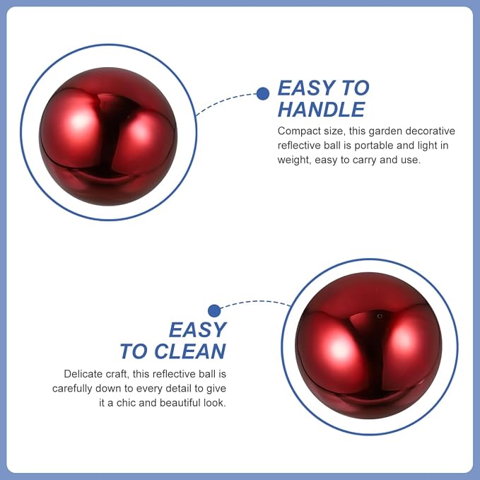Kisangel Gazing Ball Polished Reflective Sphere Garden Outdoor Art Ball for Garden Lawn and Home Decoration Define Gazing Ball