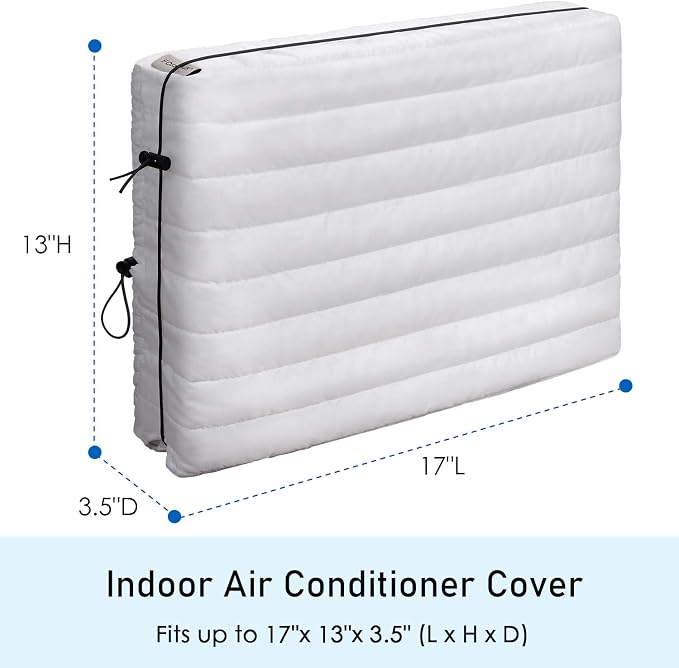 FORSPARK Indoor Air Conditioner AC Covers for Inside with Free Drawstring, 17L x 13H x 3.5D inches White