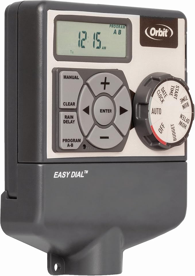 Orbit Easy Dial 4-Station Irrigation System Controller, Indoor, Grey, 28964