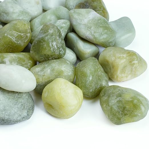 30lbs Jade Pebbles for Indoor Plants, 1-2 Inch Plant Rocks for Pots Indoor, Decorative Garden Rocks Outdoor Landscaping, Polished Natural Stone for Walkways, Yard, Vases, Crafts