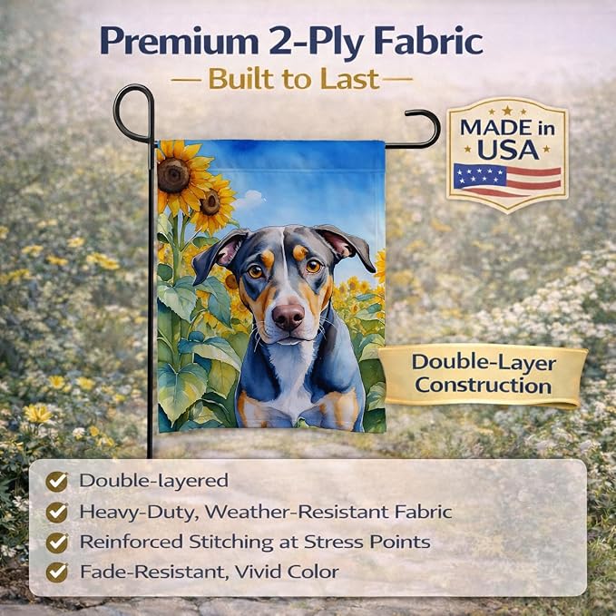 Caroline's Treasures DAC6046GF Catahoula in Sunflowers Garden Flag Mailbox Flag Decorative Yard Flag Banner Outside Patio Artwork Yard Flower Beds, Garden Size, Multicolor