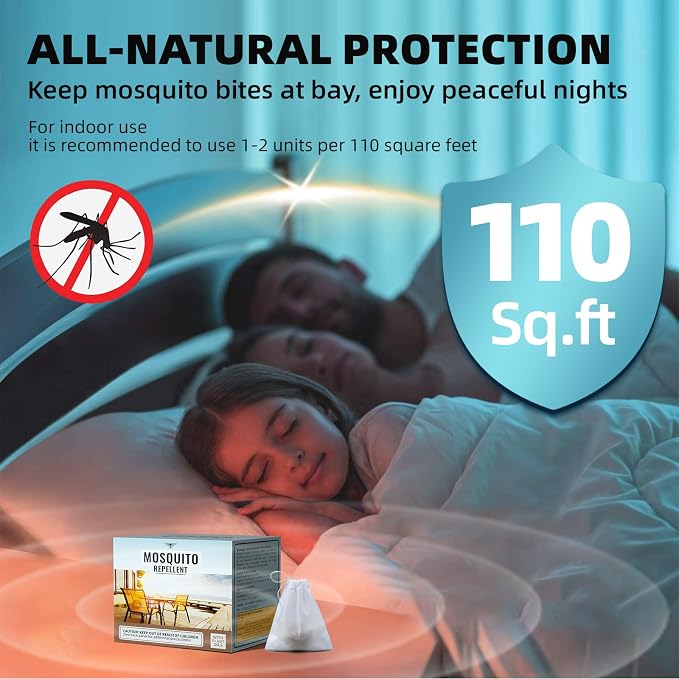 Mosquito Repellent for Patio, Mosquito Repellent 10 Balls, Plant-Based Mosquito Deterrent for Indoor & Outdoor Spaces, Patio/Yard/Camping/Travel Family & Pet Safe