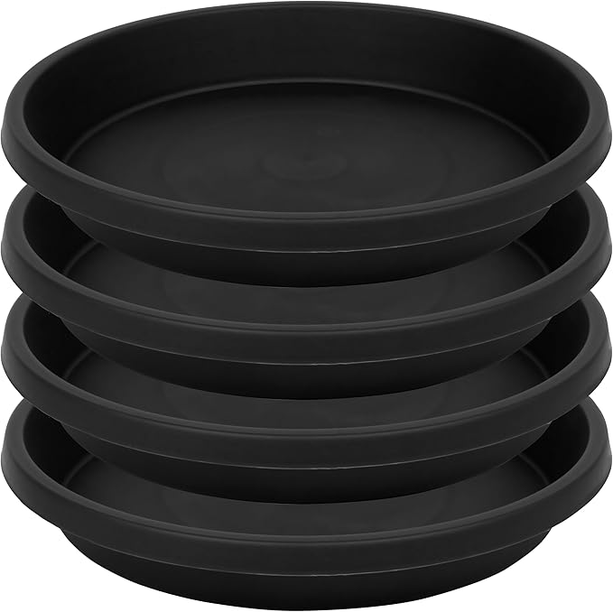 NIMYAU 4 Pack Large Plant Saucer 18 Inch, Extra-Large Deep Plastic Plant Trays for Pots, Plant Water Catcher Tray for Plants, Flower Pot Saucers, Plant Saucers for Indoors Outdoor