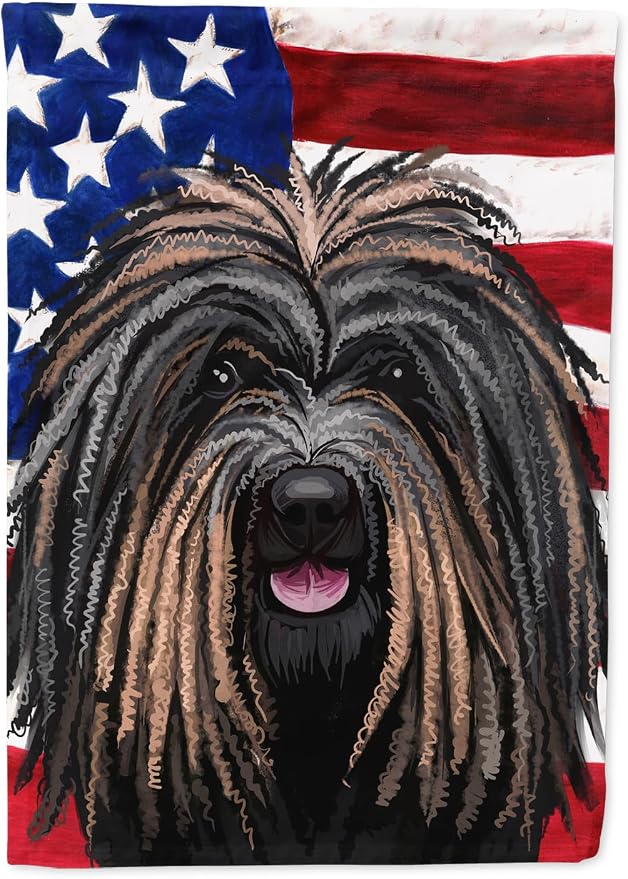 Caroline's Treasures CK6666GF Puli Dog American Flag Garden Flag Mailbox Flag Decorative Yard Flag Banner Outside Patio Artwork Yard Flower Beds, Garden Size, Multicolor