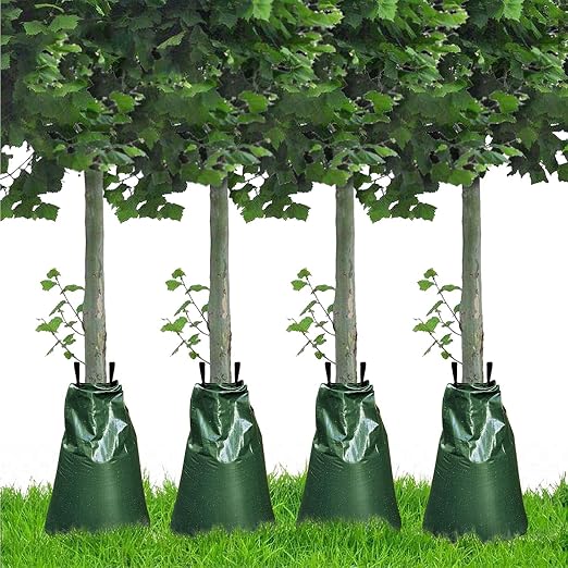 4 Packs Slow Release Tree Watering Bags - 20 Gallon Zippered Automatic Drip Irrigation Bags for New Planted and Transplanted Trees