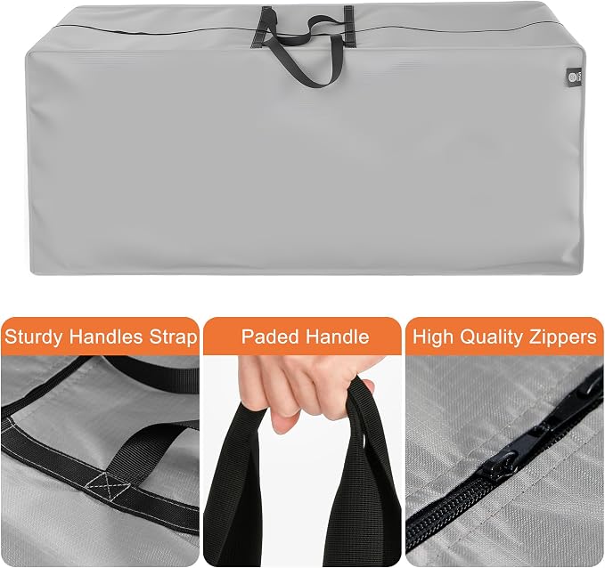 Outdoor Cushion Storage Bags Waterproof Outdoor Cushions Storage Bag Extra 48" L x 16" W x 22" H Large Patio furniture Cushion Storage Bag with Handle and Zipper