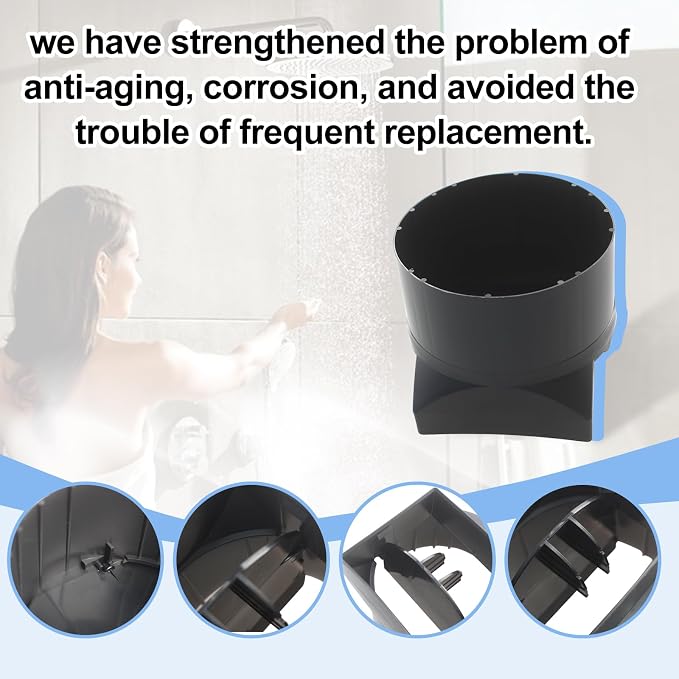 S97014185 for Broan 4" Damper/Duct Connector | Fits for Broan Various Models Duct Adapter Replacement, Exhaust Fan Damper Replacement