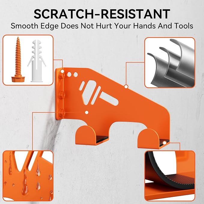 XZHXFX Chainsaw Hanger Wall Mount - Heavy Duty Chainsaw Holder for Garage Organization, Storage Shed Organizer, Chainsaw Rack with Protective Pad, Garage Tools, 1 Pack(Orange)