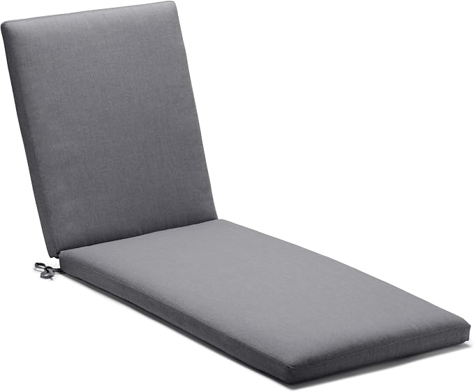 Sunbrella® Fabric 1-Piece Outdoor Chaise Cushion, 26" W x 82" L, Cast Slate