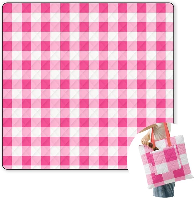 2 in 1 Tote Picnic Blanket Waterproof Outdoor Camping Mat，Large Capacity Beach Blanket 80''x80'' 7 Layers Easy to Foldable and Carry.