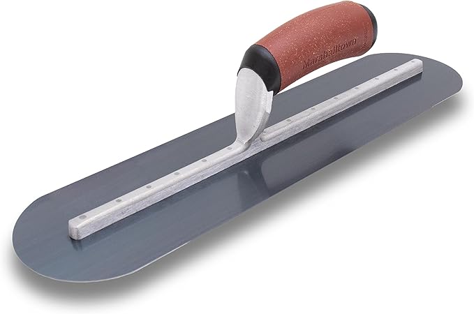MARSHALLTOWN Fully Rounded Concrete Finishing Trowel, Blue Steel Blade, DuraCork Handle, 24 x 4, Assembled in USA, MXS24BRDC
