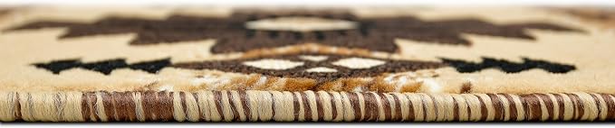 YHSF South West Native American Area Rug C318 - Easy Clean, Thick, Soft, Durable Native Tribal American Indian Inspired Rug for Bedroom/Living Room and More - Berber, 16 Inches x 28 Inches