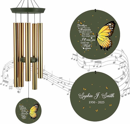 ASTARIN Sympathy Wind Chimes for Loss of Loved Ones Dad Mom, Memorial Wind Chimes Customizable, in Memory of Mother/Father, Remembrance Gifts(Produced in Texas)