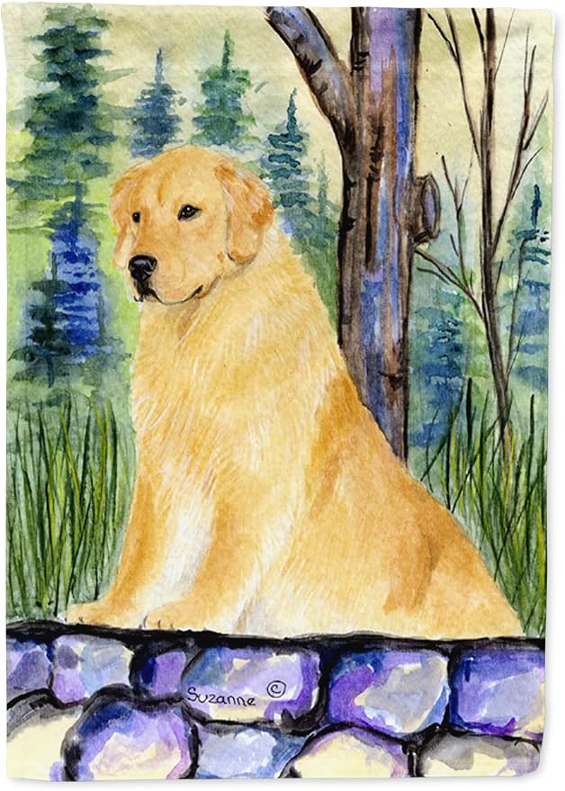 Caroline's Treasures SS8111GF Golden Retriever Garden Flag Mailbox Flag Decorative Yard Flag Banner Outside Patio Artwork Yard Flower Beds, Garden Size, Multicolor