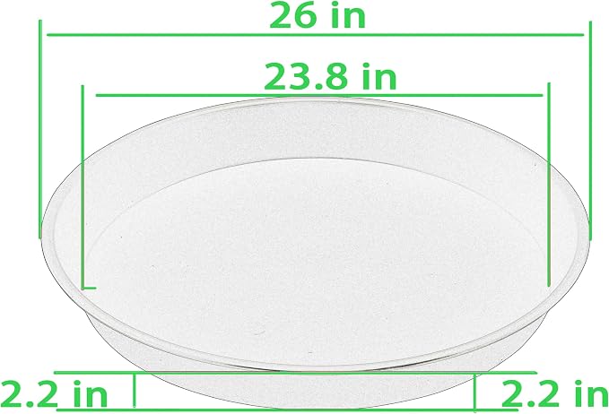 VUWEZ 6 Pack of 25 inch Plant Saucer, Plant Tray 25 Inch Round, Plant Saucers for Indoors, Plant Trays for Pots, Flower Pot Saucers, Pot Saucers for Planter 19-26" (25", Black)