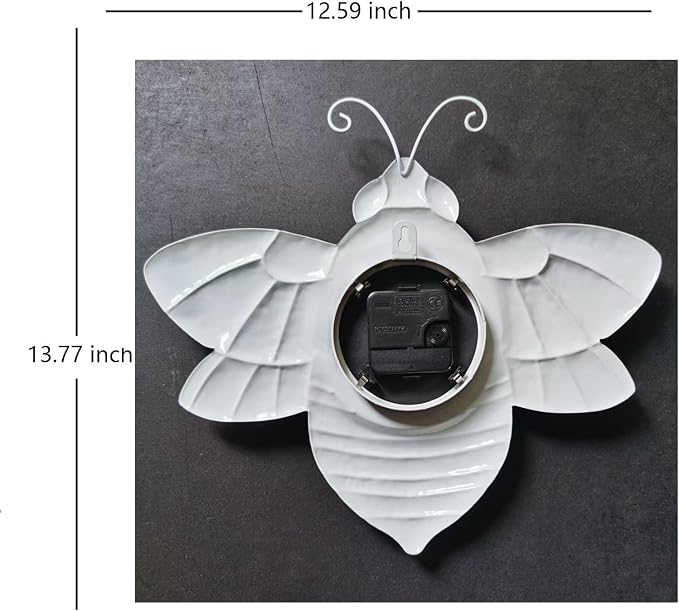 TXYS Bee Clock for Wall Decor Honeybee Outdoor Clocks and Indoor Decorative Art Wall Sculptures Your Home Yard, Hallway, Bathroom and Any Room