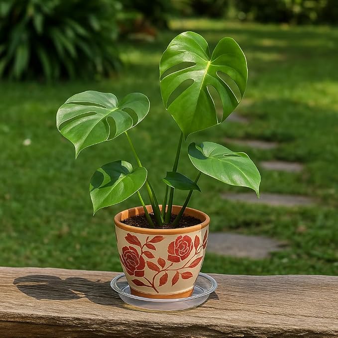 30 Pack Plant Saucer 8 Inches Plant Trays for Pots Plastic Round Drip Trays Flower Pot Saucers Clear Planter Water Tray Plant Drainage Tray, Clear