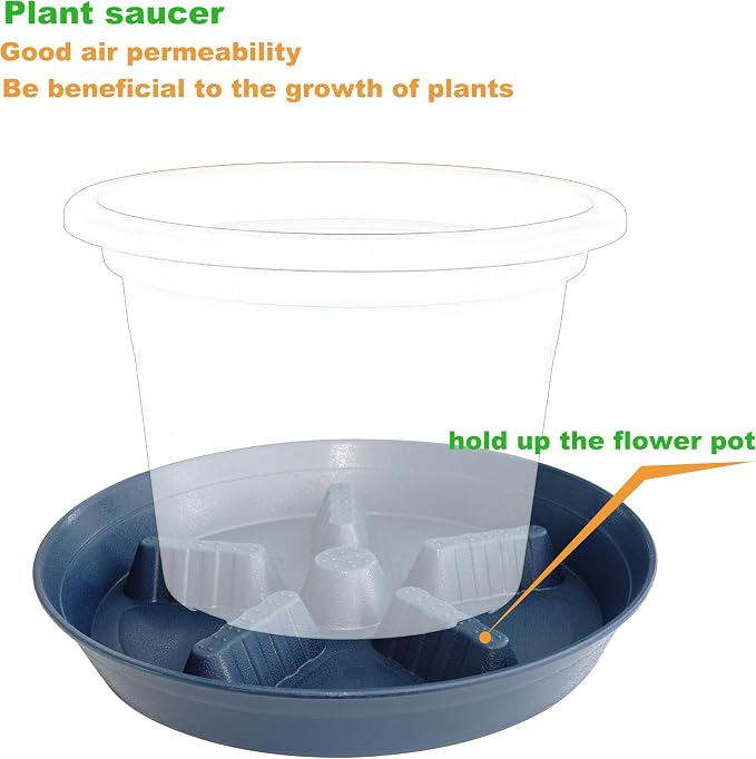 4 Pack Plant Saucer 12 inch, 8 10 14 17 inch, Plant Stand Plastic Plant Saucers for Indoors Outdoor, Heavy Duty Flower Saucers for Potted Plants, Pot Saucers for Plants, Grow Bags Saucers