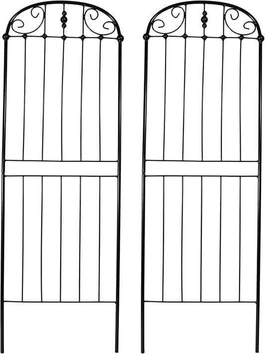 Sunnydaze 32-Inch Traditional Decorative Outdoor Trellis - Metal Wire Garden Trellis for Climbing Plants and Flowers - Set of 2