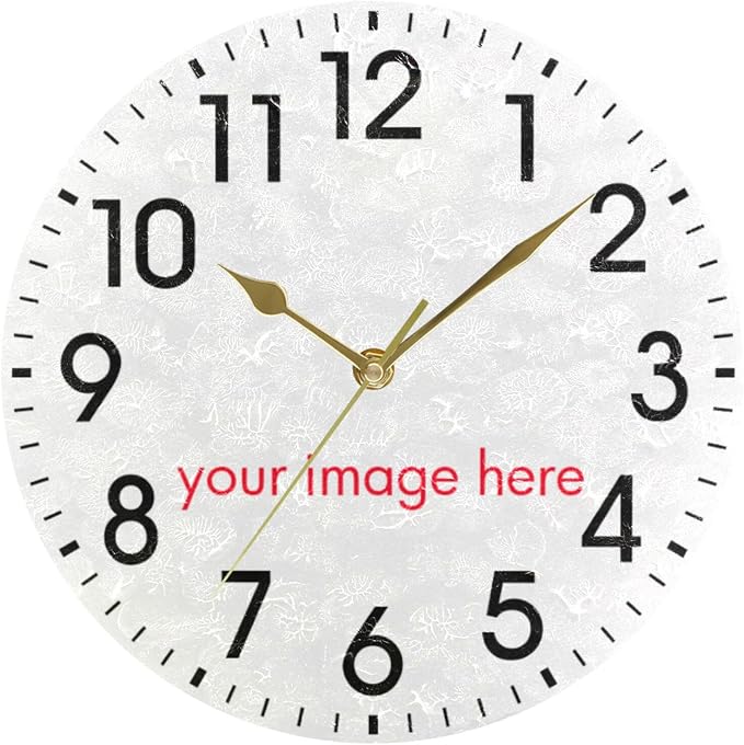 ALAZA Home DIY 9.84 inch Round Acrylic Wall Clock Non Ticking Silent Clock Art for Living Room Kitchen Bedroom(Gold Pointer)