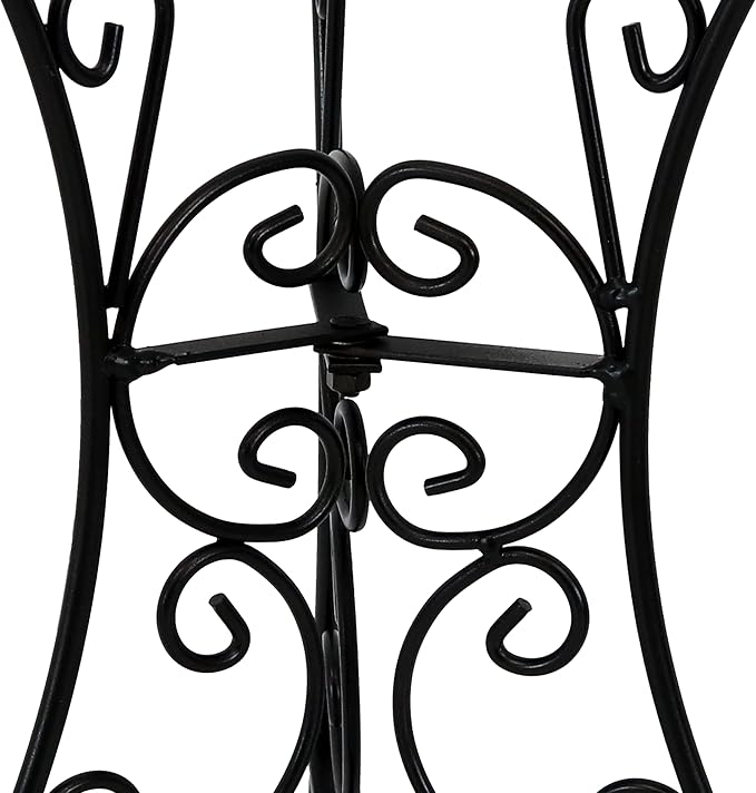 Sunnydaze Gazing Ball Stand with Scroll Design, 11.5-Inch, Black | Steel Garden Globe Stand for 10-12-Inch Gazing Balls, Patio, Deck, Sunroom, or Backyard Decoration Accessory
