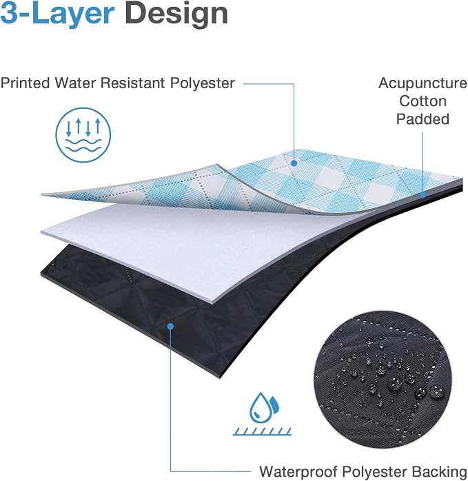 WILLOW WEAVE Picnic Blanket, 80''x80'' Waterproof Outdoor Blankets, Picnic Mat Washable for Beach, Picnic Blankets for Camping on Grass with Shoulder Strap - Blue & White