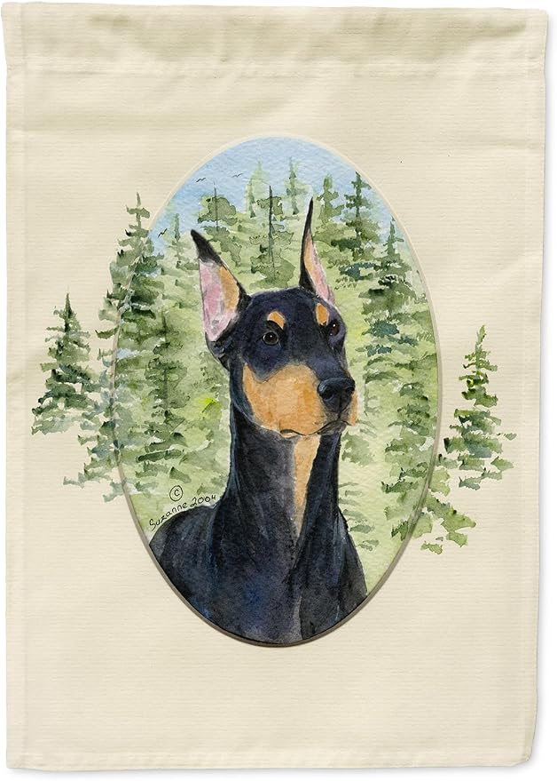 Caroline's Treasures SS8067GF Doberman Garden Flag Mailbox Flag Decorative Yard Flag Banner Outside Patio Artwork Yard Flower Beds, Garden Size, Multicolor
