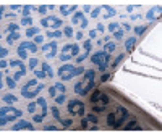 Unique Loom Outdoor Safari Collection Area Rug - Leopard (4' 1" Round, Blue Yellow/ Blue)