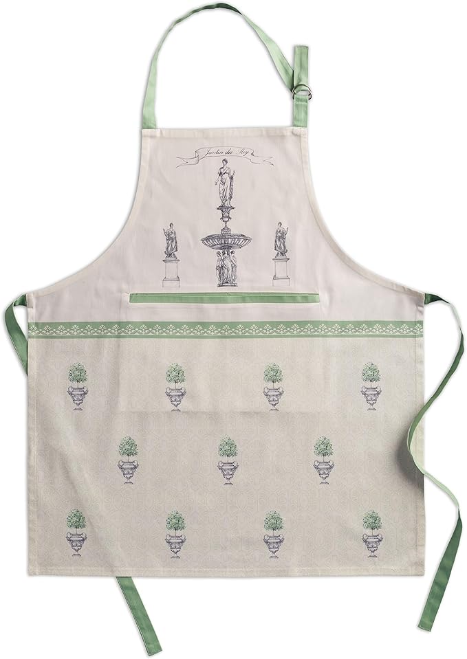 Maison d' Hermine Aprons for women with Pocket 100% Cotton (27.50"x31.50") | Adjustable Neck Strap & long ties Apron Men Chef Wedding Cooking Gardening Server Maid