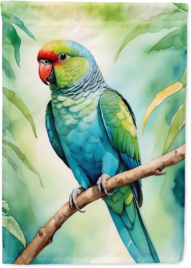 Caroline's Treasures African Ringneck Parrot Garden Flag Mailbox Flag Decorative Yard Flag Banner Outside Patio Artwork Yard Flower Beds, Garden Size, Multicolor
