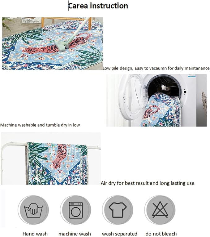 Tropical Rugs, 3x5 Thin Boho Small Area Rugs for Bathroom Kitchen Small Indoor Entryway Rug Modern Vintage Distressed Summer Jungle Plant Accent Carpet Non-Slip Washable