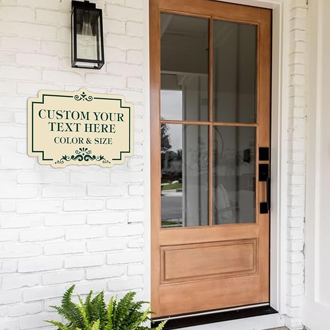 Custom Sign Outdoor Metal - Personalized Sign for Outside House,Deliver Delivers,Road,Pool,Yard,Garden,Porch,Backyard,Business,Fade Resistant Highly Visible 24 x 16 inch