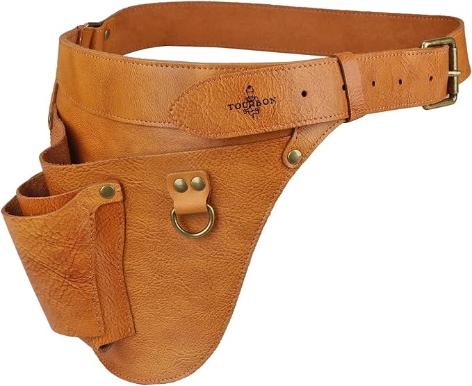 Leather Florist Tool Belt Pouch 3-Pocket Adjustable for Gardening Carpenter | Fit 34-40 Inches Waist, Lightweight, Heavy Duty, Versatile For Woodworking Outdoor Transplanting Trimming DIY, Gift for Her
