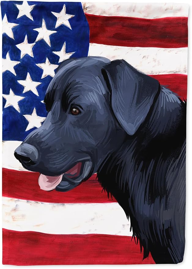 Caroline's Treasures CK6611CHF Majorca Shepherd Dog American Flag House Flag Large Porch Sleeve Pole Decorative Outside Yard Banner Artwork Wall Hanging, Polyester, House Size, Multicolor