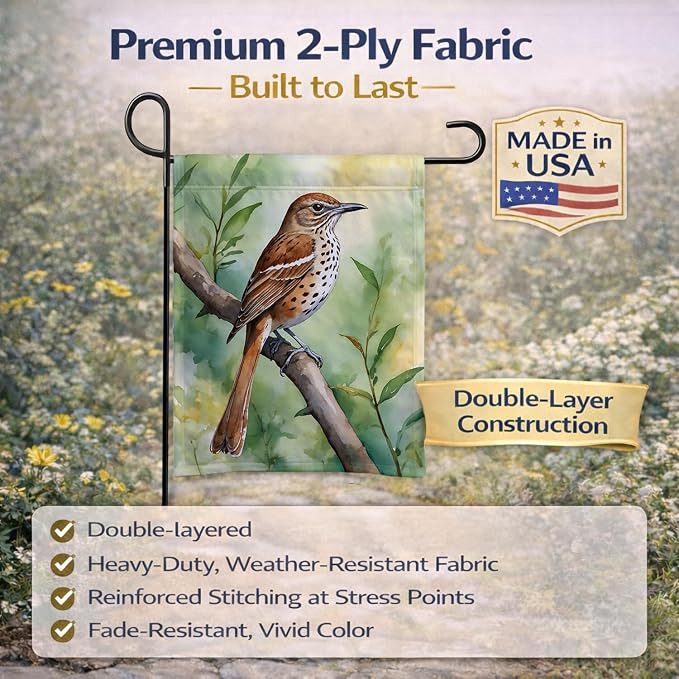 Caroline's Treasures Georgia Brown Thrasher Garden Flag Mailbox Flag Decorative Yard Flag Banner Outside Patio Artwork Yard Flower Beds, Garden Size, Multicolor