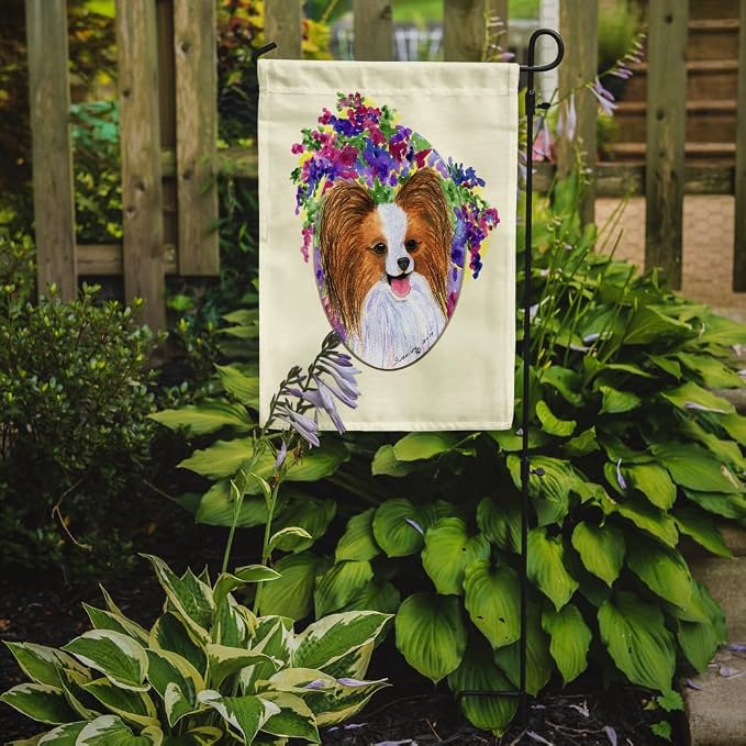 Caroline's Treasures SS8074GF Papillon Garden Flag Mailbox Flag Decorative Yard Flag Banner Outside Patio Artwork Yard Flower Beds, Garden Size, Multicolor