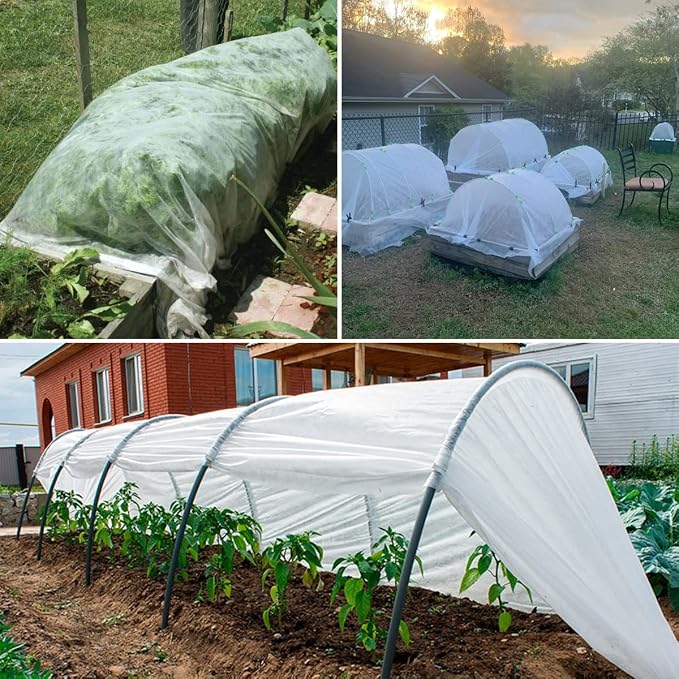 Plant Covers Freeze Protection, 10FT x 50FT 0.9oz Reusable Frost Cloth Plant Blankets Floating Row Cover for Garden Clod Winter Frost Sun Pest Protection