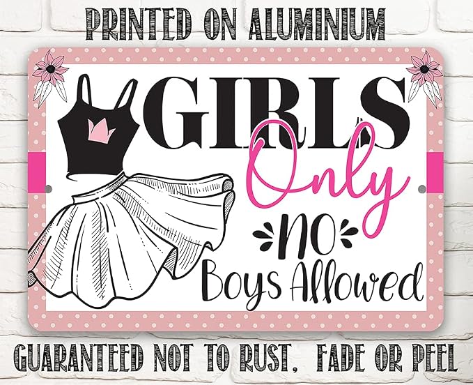 She Shed Sign - Girls Only - Metal Sign - Indoor/Outdoor Shed Art - She Shed Decor Gift, Funny Birthday Gifts for Women, Metal Shed Signs, She Shed Decorations, Christmas Presents for Women