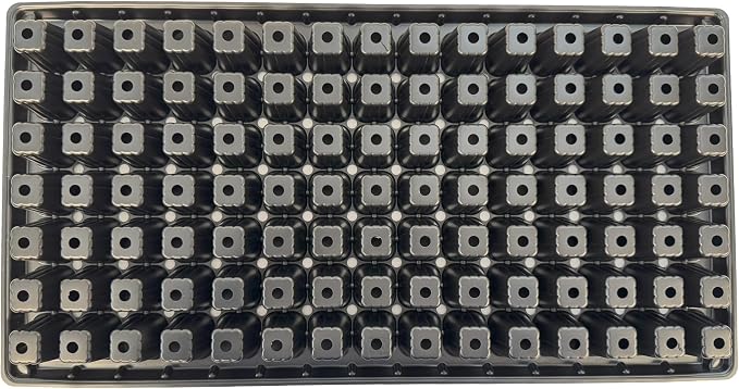105 Cell Seedling Plastic Nursery Trays, 10 Pack, Thick Durable Germination Plug Trays, 1050 Cells Reusable Plant Propagation